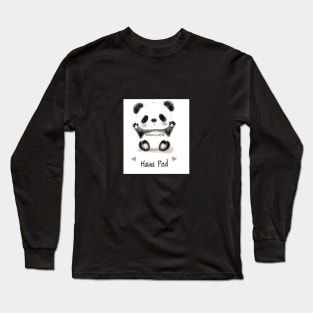 Adorable Baby Panda Digital Artwork - A Mindful Moment of Cuteness Long Sleeve T-Shirt